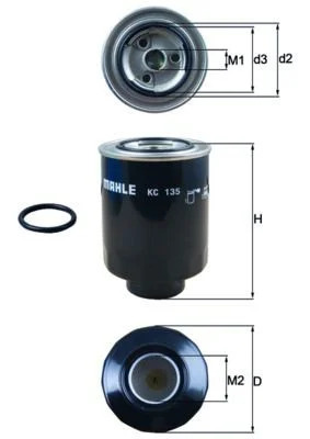 Filtre à carburant MAHLE - KC135D