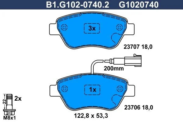 Plaquettes de frein GALFER - G1020740